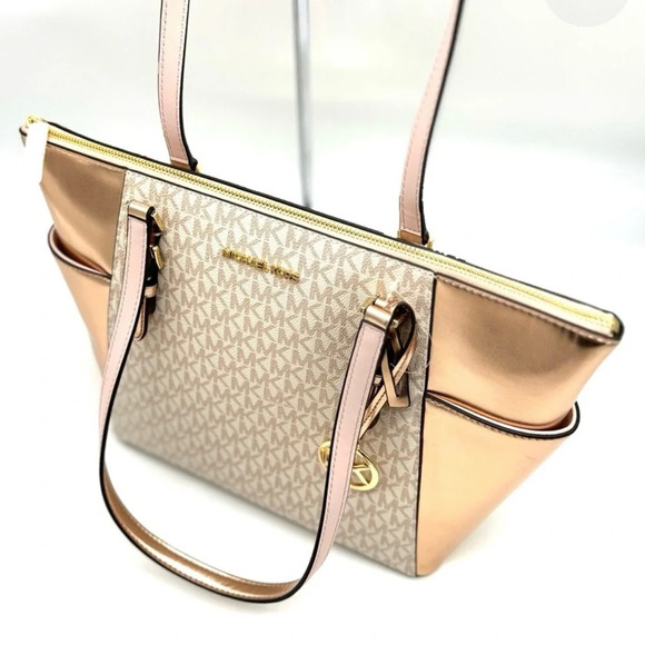 Michael Kors Large Charlotte TZ Tote Bag Rose Gold - Picture 7 of 10